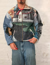 Veste Harrington en tapisserie design unique fait main upcyclé retravaillé et tissé taille S n•848