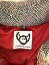 Veste Harrington en tapisserie design unique fait main upcyclé retravaillé et tissé taille S n•849