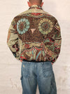 Veste Harrington en tapisserie design unique fait main upcyclé retravaillé et tissé taille S n•850
