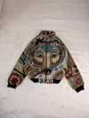Veste Harrington en tapisserie design unique fait main upcyclé retravaillé et tissé taille S n•850