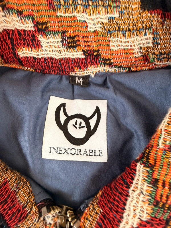 Veste Harrington en tapisserie design unique fait main upcyclé retravaillé et tissé taille M n•851