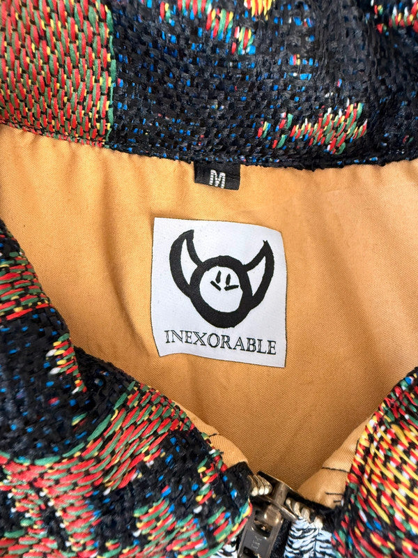 Veste Harrington en tapisserie design unique fait main upcyclé retravaillé et tissé taille M n•853