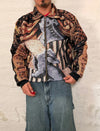 Veste Harrington en tapisserie design unique fait main upcyclé retravaillé et tissé taille M n•853