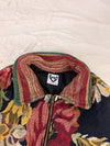 Veste Harrington en tapisserie design unique fait main upcyclé retravaillé et tissé taille M n•854