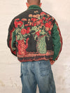 Veste Harrington en tapisserie design unique fait main upcyclé retravaillé et tissé taille M n•854