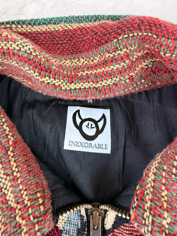 Veste Harrington en tapisserie design unique fait main upcyclé retravaillé et tissé taille M n•854