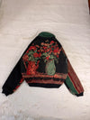 Veste Harrington en tapisserie design unique fait main upcyclé retravaillé et tissé taille M n•854