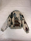 Veste Harrington en tapisserie design unique fait main upcyclé retravaillé et tissé taille M n•855