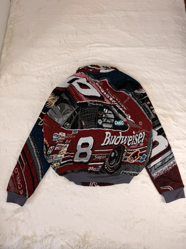 Veste Harrington en tapisserie design unique fait main upcyclé retravaillé et tissé taille XXL n•856