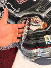 Veste Harrington en tapisserie design unique fait main upcyclé retravaillé et tissé taille XXL n•856
