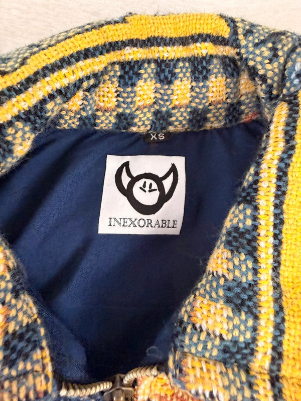 Veste Harrington en tapisserie design unique fait main upcyclé retravaillé et tissé taille XS n•857