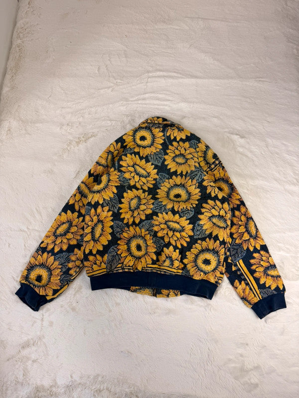 Veste Harrington en tapisserie design unique fait main upcyclé retravaillé et tissé taille XS n•857