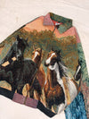 Veste Harrington en tapisserie design unique fait main upcyclé retravaillé et tissé taille L n•860