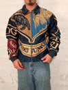 Veste Harrington en tapisserie design unique fait main upcyclé retravaillé et tissé taille L n•861