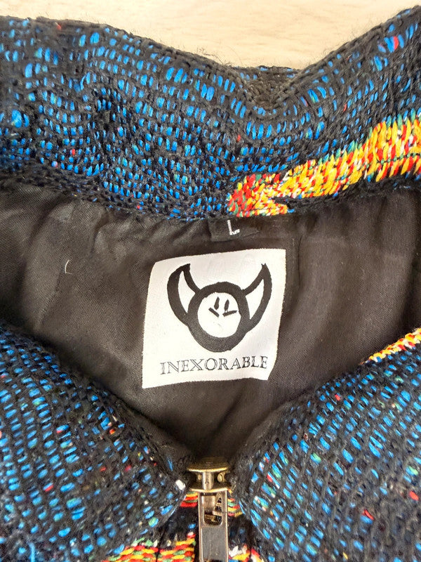 Veste Harrington en tapisserie design unique fait main upcyclé retravaillé et tissé taille L n•861