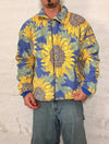 Veste Harrington en tapisserie design unique fait main upcyclé retravaillé et tissé taille L n•863