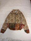 Veste Harrington en tapisserie design unique fait main upcyclé retravaillé et tissé taille XXL n•864