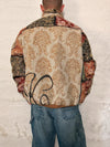 Veste Harrington en tapisserie design unique fait main upcyclé retravaillé et tissé taille XXL n•864