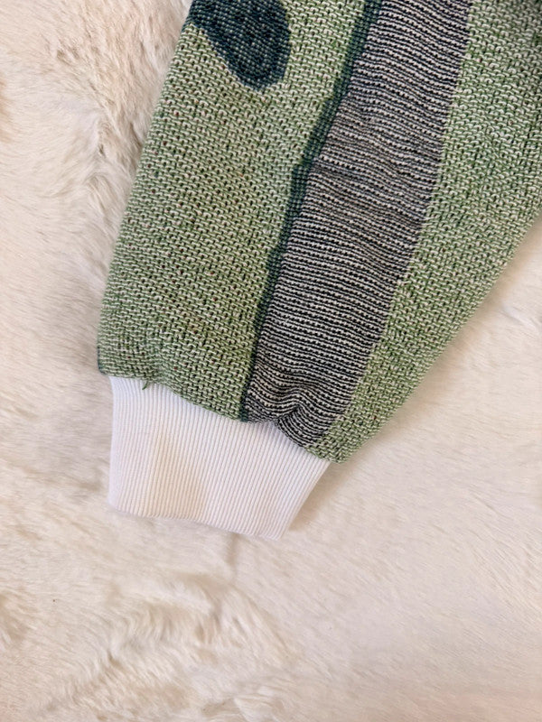 Veste Harrington en tapisserie design unique fait main upcyclé retravaillé et tissé taille L n•865