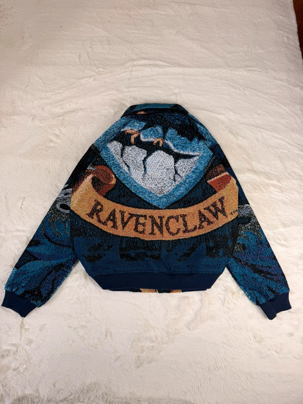 Veste Harrington en tapisserie design unique fait main upcyclé retravaillé et tissé taille M n•866