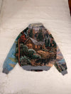 Veste Harrington en tapisserie design unique fait main upcyclé retravaillé et tissé taille XXL n•867
