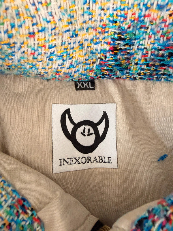 Veste Harrington en tapisserie design unique fait main upcyclé retravaillé et tissé taille XXL n•869