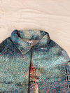 Veste Harrington en tapisserie design unique fait main upcyclé retravaillé et tissé taille XXL n•869