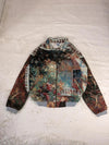 Veste Harrington en tapisserie design unique fait main upcyclé retravaillé et tissé taille L n•870