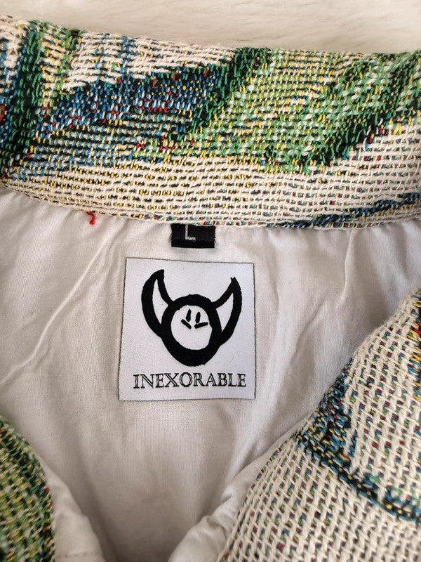 Veste Harrington en tapisserie design unique fait main upcyclé retravaillé et tissé taille L n•871