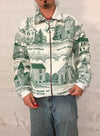 Veste Harrington en tapisserie design unique fait main upcyclé retravaillé et tissé taille L n•872
