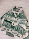 Veste Harrington en tapisserie design unique fait main upcyclé retravaillé et tissé taille L n•872