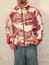 Veste Harrington en tapisserie design unique fait main upcyclé retravaillé et tissé taille L n•873