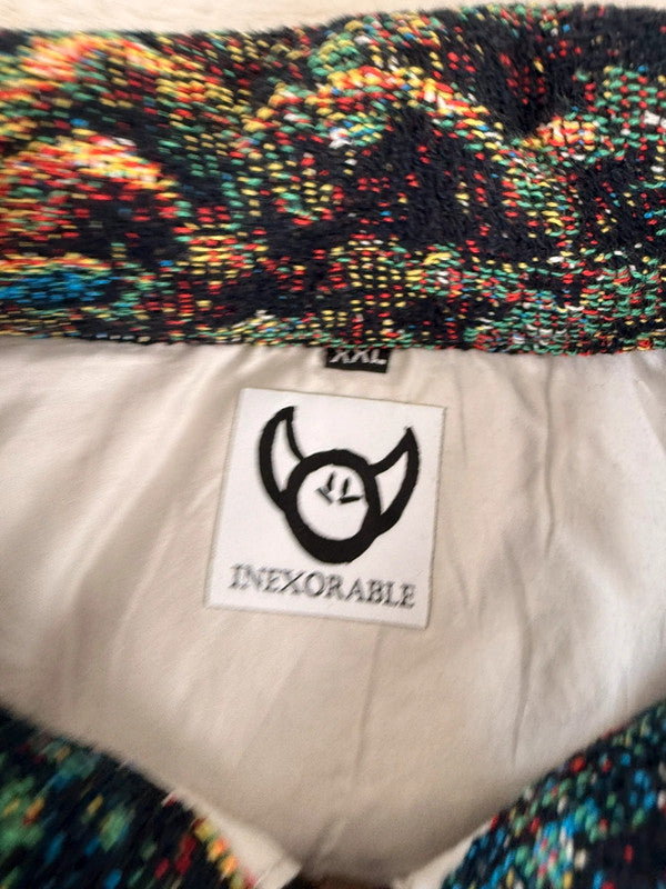 Veste Harrington en tapisserie design unique fait main upcyclé retravaillé et tissé taille XXL n•874