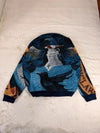 Veste Harrington en tapisserie design unique fait main upcyclé retravaillé et tissé taille XXL n•877