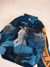 Veste Harrington en tapisserie design unique fait main upcyclé retravaillé et tissé taille XXL n•877