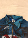 Veste Harrington en tapisserie design unique fait main upcyclé retravaillé et tissé taille XXL n•877