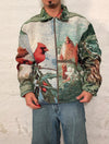 Veste Harrington en tapisserie design unique fait main upcyclé retravaillé et tissé taille XL n•878