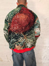 Veste Harrington en tapisserie design unique fait main upcyclé retravaillé et tissé taille XL n•878