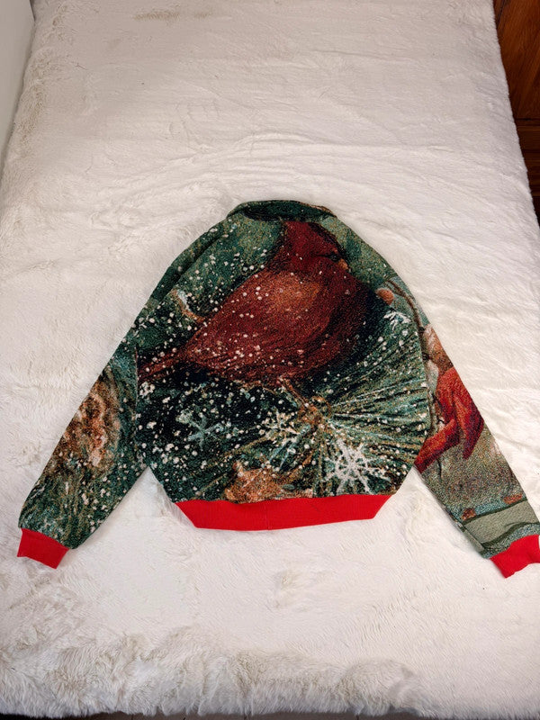 Veste Harrington en tapisserie design unique fait main upcyclé retravaillé et tissé taille XL n•878