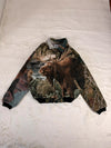 Veste Harrington en tapisserie design unique fait main upcyclé retravaillé et tissé taille M n•879