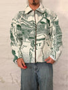 Veste Harrington en tapisserie design unique fait main upcyclé retravaillé et tissé taille XL n•880