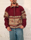 Veste Harrington en tapisserie design unique fait main upcyclé retravaillé et tissé taille XL n•882