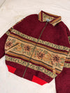 Veste Harrington en tapisserie design unique fait main upcyclé retravaillé et tissé taille XL n•882