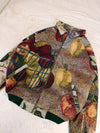 Veste Harrington en tapisserie design unique fait main upcyclé retravaillé et tissé taille XL n•883