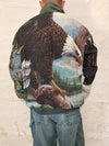 Veste Harrington en tapisserie design unique fait main upcyclé retravaillé et tissé taille XL n•884