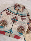 Veste Harrington en tapisserie design unique fait main upcyclé retravaillé et tissé taille M n•885
