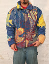 Veste Harrington en tapisserie design unique fait main upcyclé retravaillé et tissé taille XL n•886