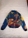 Veste Harrington en tapisserie design unique fait main upcyclé retravaillé et tissé taille XL n•886