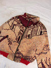 Veste Harrington en tapisserie design unique fait main upcyclé retravaillé et tissé taille L n•887