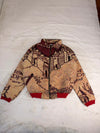 Veste Harrington en tapisserie design unique fait main upcyclé retravaillé et tissé taille L n•887